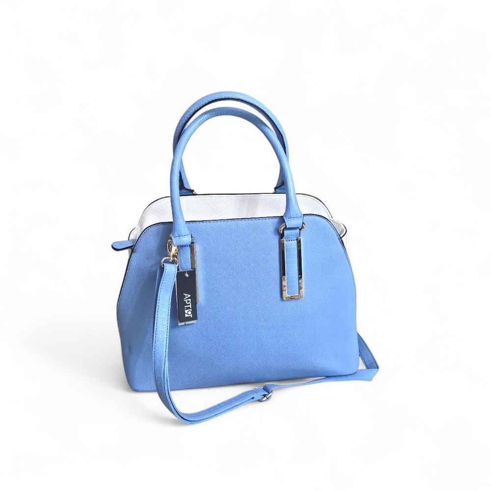Apt. 9 Blue and White Satchel Handbag